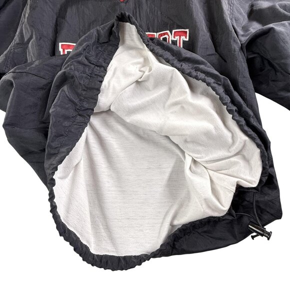 Fire Dept Pullover Jacket Mens Medium Black V Neck Windbreaker Lined Embroidered - Picture 4 of 16